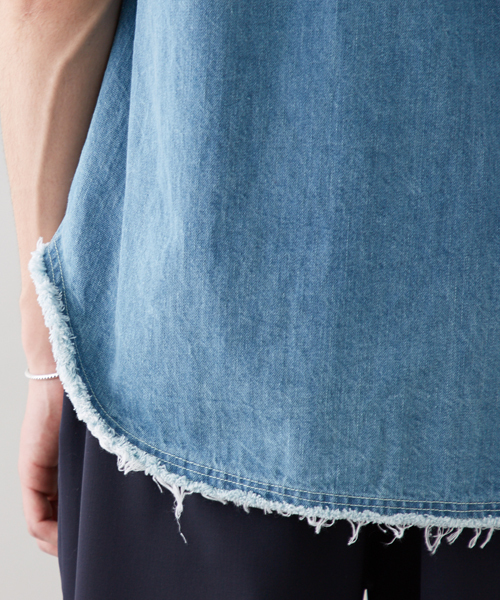 STUDIOUS(ステュディオス)の「STUDIOUS デニムプルオーバーシャツ(シャツ/ブラウス・メンズ・ブルー/サックスブルー・1/3/2)」の9枚目の写真