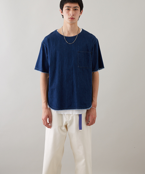 STUDIOUS(ステュディオス)の「STUDIOUS デニムプルオーバーシャツ(シャツ/ブラウス・メンズ・ブルー/サックスブルー・1/3/2)」の10枚目の写真