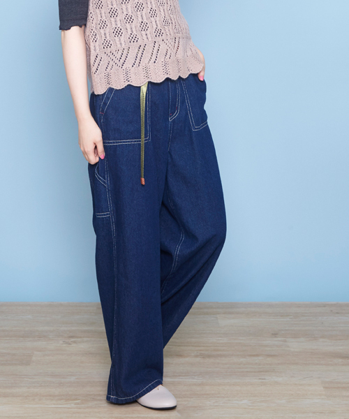 POU DOU DOU（プードゥドゥ）の「ペインターパンツ（デニムパンツ・レディース・ブルー系その他/インディゴブルー・3）」の2枚目の写真