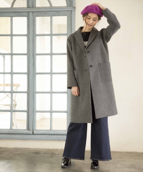 GLOBAL WORK（グローバルワーク）の「【抗菌・防臭】ウールベレー/762582（ハンチング/ベレー帽・レディース・グレー/パープル/ブラック/ワインレッド/ベージュ/ブルー/ダークグレー/イエロー・FREE）」の15枚目の写真