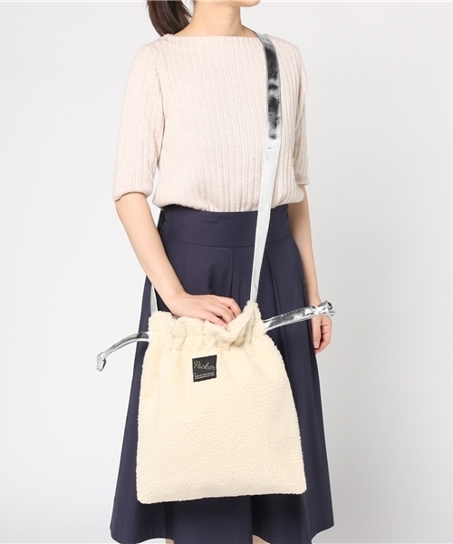 WEGO（ウィゴー）の「WEGO/SPRUCE ボア巾着ショルダーバッグ（ショルダーバッグ・レディース・ブラウン/ホワイト・FREE）」の6枚目の写真