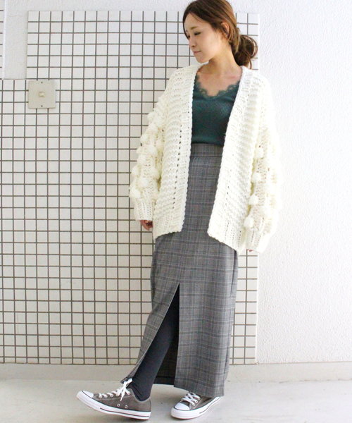 ottilie（オティーリエ）の「（ＷＥＢ限定）ハンドメイドローゲージニットカーディガン（カーディガン/ボレロ・レディース・オフホワイト/キャメル・FREE）」の10枚目の写真