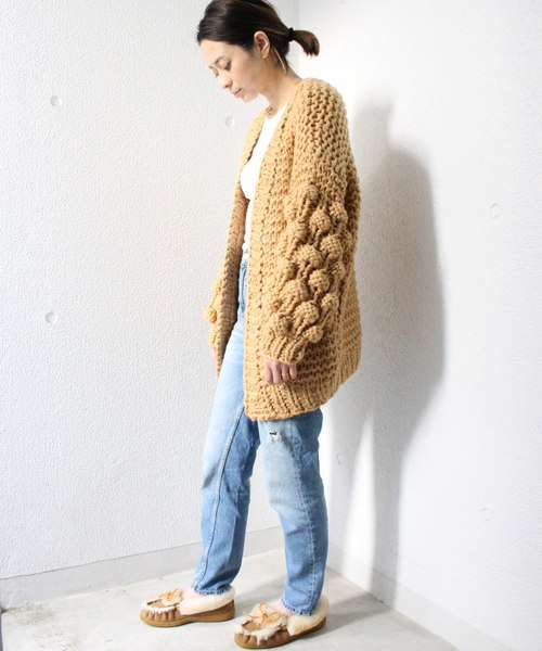 ottilie（オティーリエ）の「（ＷＥＢ限定）ハンドメイドローゲージニットカーディガン（カーディガン/ボレロ・レディース・オフホワイト/キャメル・FREE）」の13枚目の写真