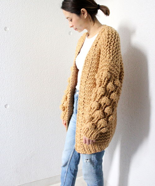 ottilie（オティーリエ）の「（ＷＥＢ限定）ハンドメイドローゲージニットカーディガン（カーディガン/ボレロ・レディース・オフホワイト/キャメル・FREE）」の14枚目の写真