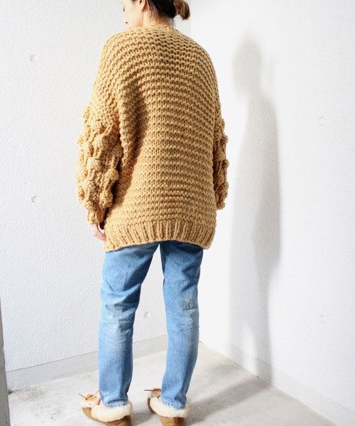 ottilie（オティーリエ）の「（ＷＥＢ限定）ハンドメイドローゲージニットカーディガン（カーディガン/ボレロ・レディース・オフホワイト/キャメル・FREE）」の15枚目の写真