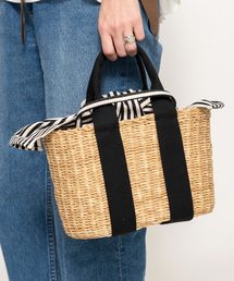 MUUN　【2WAY】ストライプ柄巾着かごバック