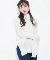 earth music&ecology | ・ハイネックワイドリブニットチュニック(ニット/セーター)