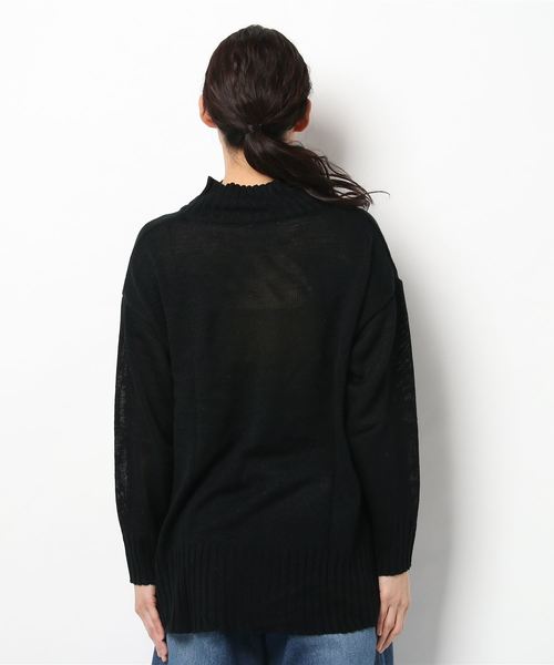 earth music&ecology（アースミュージックアンドエコロジー）の「・ハイネックワイドリブニットチュニック（ニット/セーター・レディース・チャコールグレー/ピンクベージュ/アイボリー/ブラック/オリーブ・FREE）」の7枚目の写真