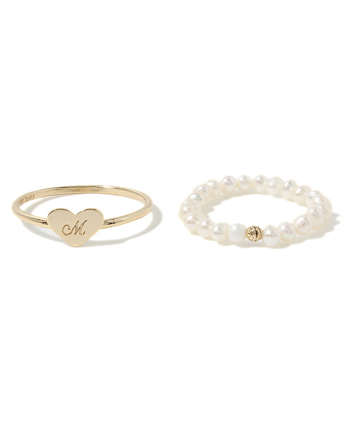 ROZY（ロージィー）の「イニシャルtwinリング（リング・レディース・M/N/K/H/T/R/S/Y/A/C/E・#11/#13/#9/#7）」の6枚目の写真