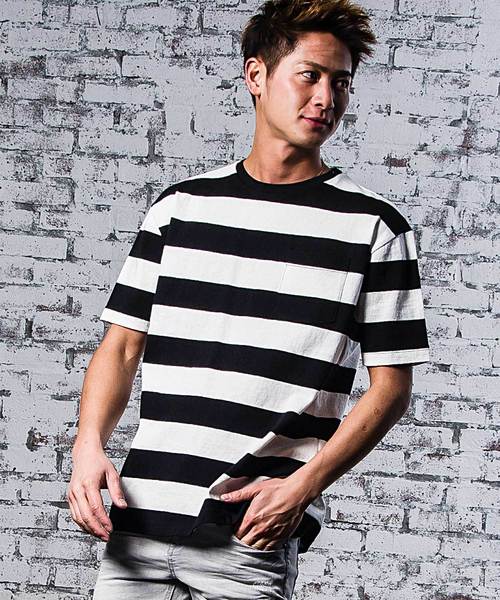 CavariA（キャバリア）の「『CavariA/キャバリア』ビッグシルエット USAコットンクルーネック半袖Tシャツ（Tシャツ/カットソー・メンズ・グレー/カーキ/サックスブルー/ピンク/ホワイト/ブラック/パープル/ネイビー/ブラック×ホワイト/ブルー系その他/ワイン/テラコッタ/ベージュ/オレンジ/ミント/クリーム/ラベンダー・L/M）」の3枚目の写真