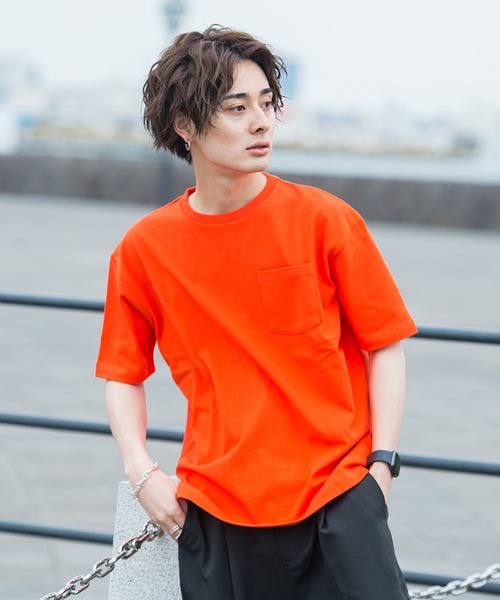 CavariA（キャバリア）の「『CavariA/キャバリア』ビッグシルエット USAコットンクルーネック半袖Tシャツ（Tシャツ/カットソー・メンズ・グレー/カーキ/サックスブルー/ピンク/ホワイト/ブラック/パープル/ネイビー/ブラック×ホワイト/ブルー系その他/ワイン/テラコッタ/ベージュ/オレンジ/ミント/クリーム/ラベンダー・L/M）」の17枚目の写真