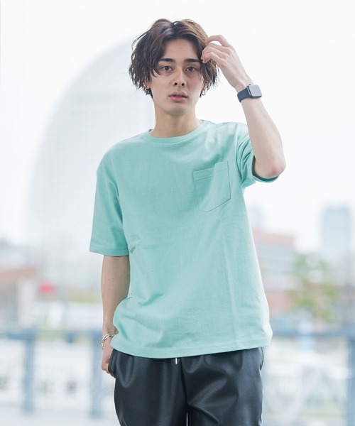 CavariA（キャバリア）の「『CavariA/キャバリア』ビッグシルエット USAコットンクルーネック半袖Tシャツ（Tシャツ/カットソー・メンズ・グレー/カーキ/サックスブルー/ピンク/ホワイト/ブラック/パープル/ネイビー/ブラック×ホワイト/ブルー系その他/ワイン/テラコッタ/ベージュ/オレンジ/ミント/クリーム/ラベンダー・L/M）」の9枚目の写真