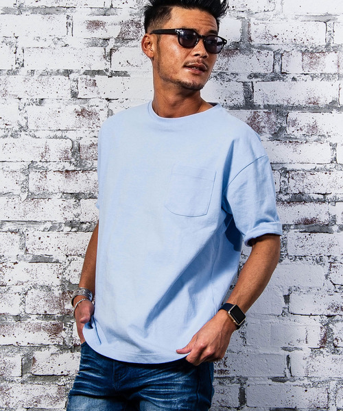 CavariA（キャバリア）の「『CavariA/キャバリア』ビッグシルエット USAコットンクルーネック半袖Tシャツ（Tシャツ/カットソー・メンズ・グレー/カーキ/サックスブルー/ピンク/ホワイト/ブラック/パープル/ネイビー/ブラック×ホワイト/ブルー系その他/ワイン/テラコッタ/ベージュ/オレンジ/ミント/クリーム/ラベンダー・L/M）」の22枚目の写真