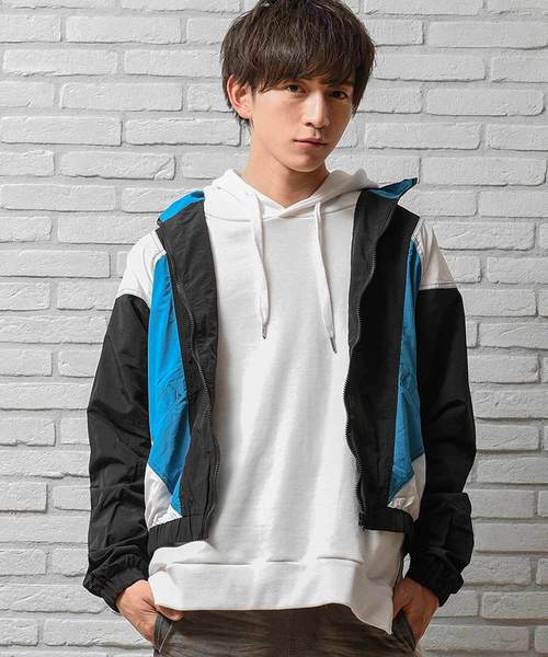 MinoriTY（マイノリティ）の「カラーブロックジップアップナイロンブルゾン（ナイロンジャケット・メンズ・ブルー/グリーン/ブラック/レッド・L/M）」の3枚目の写真