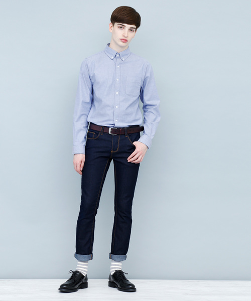 EMMA CLOTHES（エマクローズ）の「ストレッチオックスボタンダウンL/Sシャツ（シャツ/ブラウス・メンズ・ピンク/サックスブルー/グレー/ネイビー/ブラック/ホワイト・XL/S/M/L）」の6枚目の写真