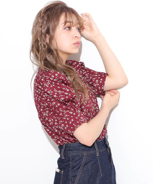 FREE'S MART（フリーズマート）の「ビッグボタンパフスリーブブラウス（シャツ/ブラウス・レディース・ベージュ/ワイン/ダークネイビー/グリーン・FREE）」の7枚目の写真