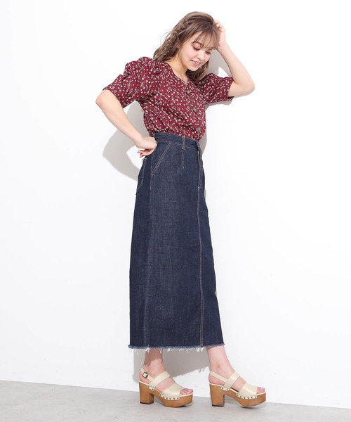 FREE'S MART（フリーズマート）の「ビッグボタンパフスリーブブラウス（シャツ/ブラウス・レディース・ベージュ/ワイン/ダークネイビー/グリーン・FREE）」の16枚目の写真