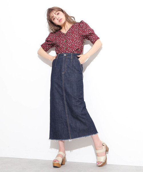 FREE'S MART（フリーズマート）の「ビッグボタンパフスリーブブラウス（シャツ/ブラウス・レディース・ベージュ/ワイン/ダークネイビー/グリーン・FREE）」の17枚目の写真