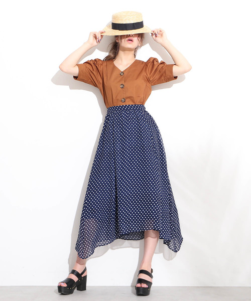 FREE'S MART（フリーズマート）の「ビッグボタンパフスリーブブラウス（シャツ/ブラウス・レディース・ベージュ/ワイン/ダークネイビー/グリーン・FREE）」の21枚目の写真