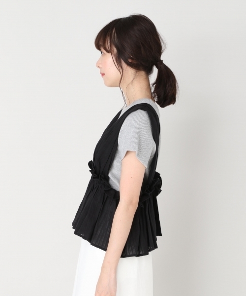 LOWRYS FARM（ローリーズファーム）の「ストライプレースキャミ　802045（キャミソール・レディース・ホワイト/ブラック・FREE）」の7枚目の写真