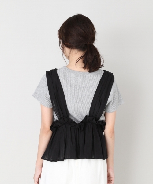 LOWRYS FARM（ローリーズファーム）の「ストライプレースキャミ　802045（キャミソール・レディース・ホワイト/ブラック・FREE）」の8枚目の写真