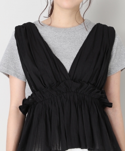 LOWRYS FARM（ローリーズファーム）の「ストライプレースキャミ　802045（キャミソール・レディース・ホワイト/ブラック・FREE）」の9枚目の写真