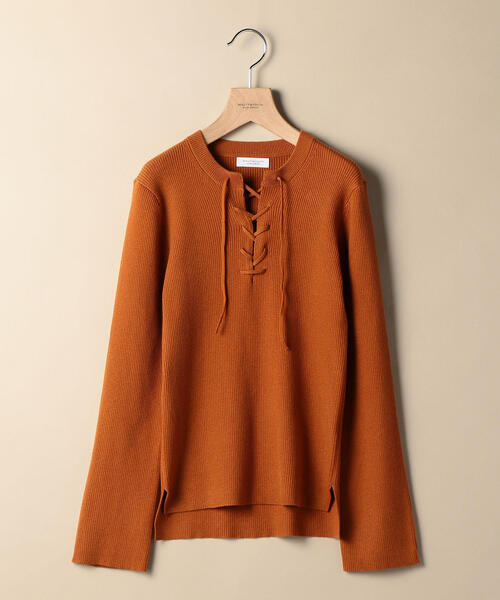 BEAUTY&YOUTH UNITED ARROWS（ビューティーアンドユースユナイテッドアローズ）の「BY リブレースアッププルオーバー ◆（ニット/セーター・レディース・オレンジ系その他/オフホワイト/ダークブラウン・FREE）」の7枚目の写真