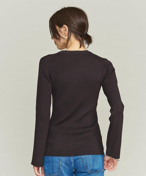 BEAUTY&YOUTH UNITED ARROWS（ビューティーアンドユースユナイテッドアローズ）の「BY リブレースアッププルオーバー ◆（ニット/セーター・レディース・オレンジ系その他/オフホワイト/ダークブラウン・FREE）」の8枚目の写真