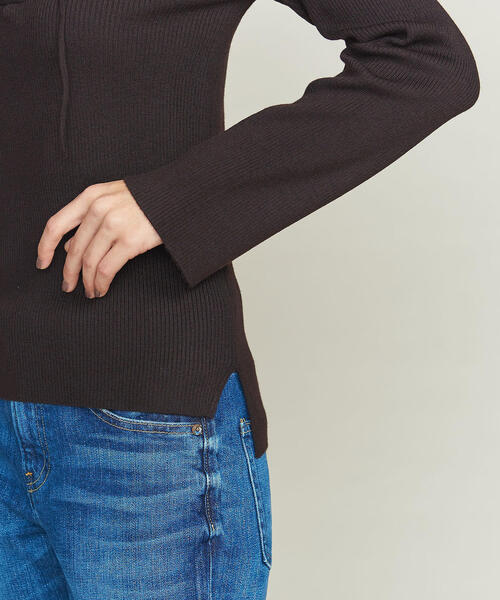 BEAUTY&YOUTH UNITED ARROWS（ビューティーアンドユースユナイテッドアローズ）の「BY リブレースアッププルオーバー ◆（ニット/セーター・レディース・オレンジ系その他/オフホワイト/ダークブラウン・FREE）」の13枚目の写真