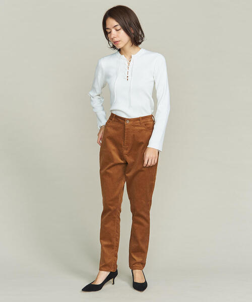 BEAUTY&YOUTH UNITED ARROWS（ビューティーアンドユースユナイテッドアローズ）の「BY リブレースアッププルオーバー ◆（ニット/セーター・レディース・オレンジ系その他/オフホワイト/ダークブラウン・FREE）」の15枚目の写真