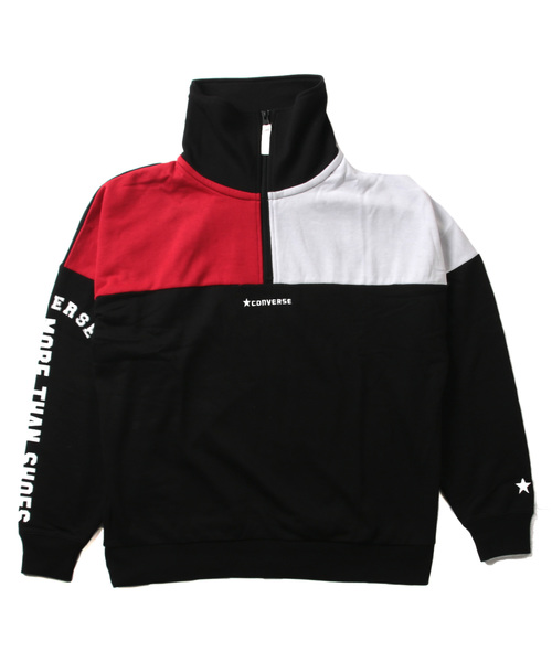 CONVERSE(コンバース)の「CONVERSE 裏毛 切替 リブ ハーフZIP スウェット(スウェット・メンズ・ホワイト/ホワイト系その他/ブラック/ネイビー・M/L/XL)」の10枚目の写真