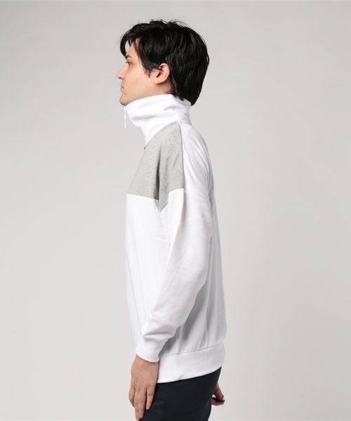 CONVERSE(コンバース)の「CONVERSE 裏毛 切替 リブ ハーフZIP スウェット(スウェット・メンズ・ホワイト/ホワイト系その他/ブラック/ネイビー・M/L/XL)」の5枚目の写真