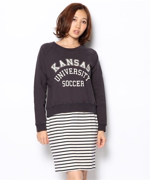 Another Edition（アナザーエディション）の「AE[A]ロゴSWEAT×BOR SK（ワンピース・レディース・グレー/ワインレッド/ネイビー・フリー）」の13枚目の写真