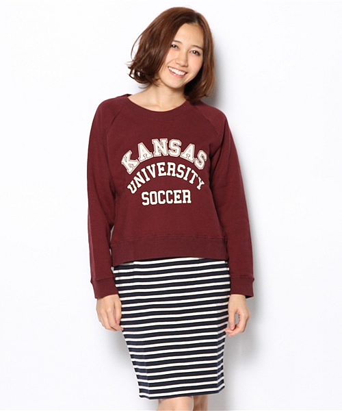 Another Edition（アナザーエディション）の「AE[A]ロゴSWEAT×BOR SK（ワンピース・レディース・グレー/ワインレッド/ネイビー・フリー）」の14枚目の写真