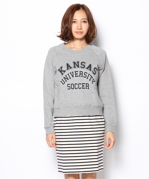 Another Edition（アナザーエディション）の「AE[A]ロゴSWEAT×BOR SK（ワンピース・レディース・グレー/ワインレッド/ネイビー・フリー）」の4枚目の写真