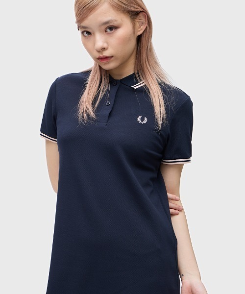フレッドペリーの進化系ポロワンピース／ネイビー セール】Twin Tipped Pique Dress／フレッドペリーポロシャツ