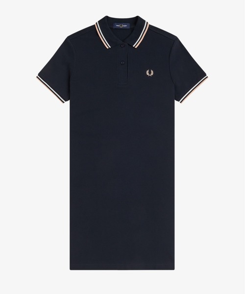 ✨美品✨FRED PERRY フレッドペリー　ポロワンピース　ネイビー FRED PERRY（フレッドペリー） ワンピース Textured Metallic Knit