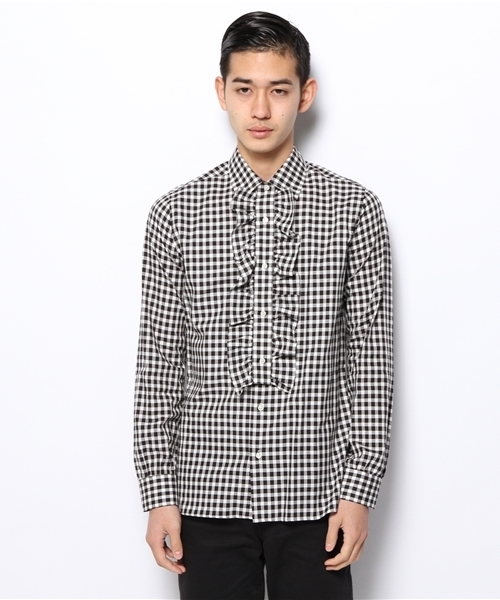 603（ロクマルサン）の「603 ギンガムフリルシャツ（シャツ/ブラウス・メンズ・ブラック/オレンジ・40/42）」の3枚目の写真