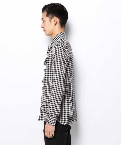 603（ロクマルサン）の「603 ギンガムフリルシャツ（シャツ/ブラウス・メンズ・ブラック/オレンジ・40/42）」の4枚目の写真