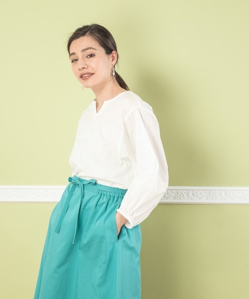 Petit Honfleur(プチオンフルール)の「◇カタログ掲載◇ストライプスカート(スカート・レディース・ブルー/グリーン/ネイビー・M size/L size)」の10枚目の写真