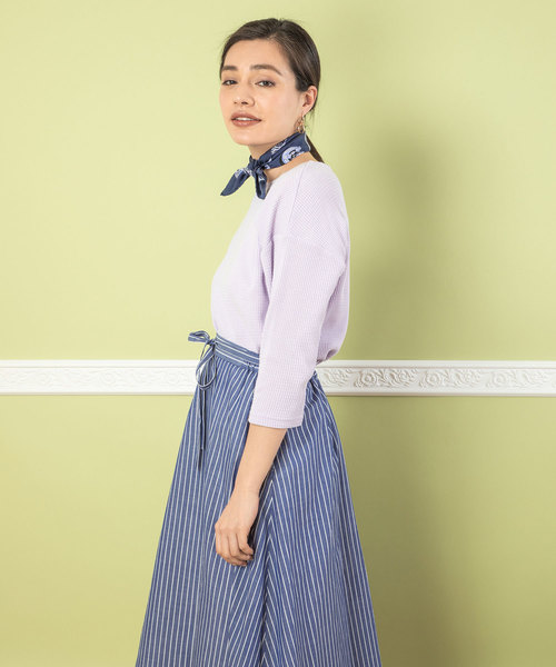 Petit Honfleur(プチオンフルール)の「◇カタログ掲載◇ストライプスカート(スカート・レディース・ブルー/グリーン/ネイビー・M size/L size)」の9枚目の写真