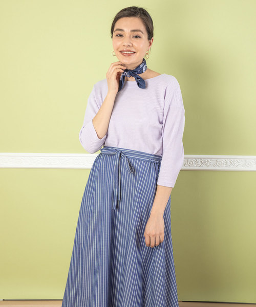 Petit Honfleur(プチオンフルール)の「◇カタログ掲載◇ストライプスカート(スカート・レディース・ブルー/グリーン/ネイビー・M size/L size)」の8枚目の写真