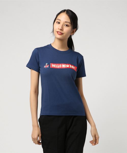 NATAL DESIGN（ネイタルデザイン）の「TM PAINT LOGO TEE（Tシャツ/カットソー・レディース・チャコールグレー/ネイビー/イエロー・SMALL/MEDIUM/LARGE/X-SMALL/X-LARGE）」の6枚目の写真