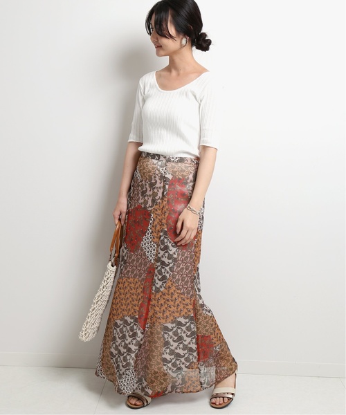 SLOBE IENA（スローブイエナ）の「DEVAUXプリントロングスカート◆（スカート・レディース・レッド/ブルー・36/38/40）」の12枚目の写真