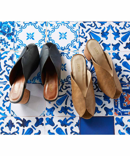 IEDIT（イディット）の「ＩＥＤＩＴ　洗練カッティングミュール（サンダル・レディース・ブラック/ベージュ・1/2/4/6/3/5）」の4枚目の写真