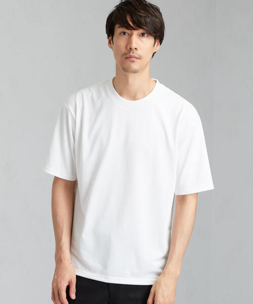 green label relaxing(グリーンレーベルリラクシング)の「MC ○ACT-DRY ヘムコードクルー SS Tシャツ <機能性生地 / 吸水速乾>(Tシャツ/カットソー・メンズ・ブラック/グレー/ホワイト・X-LARGE/SMALL/X-SMALL/MEDIUM/LARGE/XX-LARGE)」の1枚目の写真