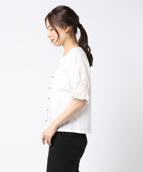 WEGO（ウィゴー）の「WEGO/フリルハートネックブラウス（シャツ/ブラウス・レディース・ホワイト・FREE）」の2枚目の写真