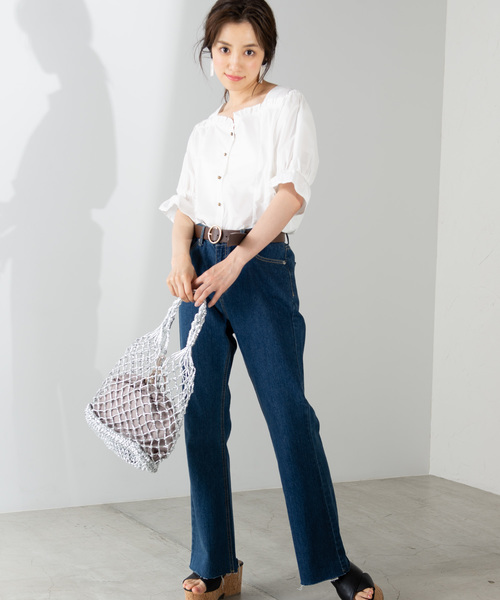 WEGO（ウィゴー）の「WEGO/フリルハートネックブラウス（シャツ/ブラウス・レディース・ホワイト・FREE）」の4枚目の写真