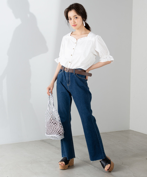 WEGO（ウィゴー）の「WEGO/フリルハートネックブラウス（シャツ/ブラウス・レディース・ホワイト・FREE）」の5枚目の写真