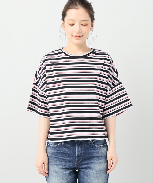 B.C STOCK(ベーセーストック)の「マルチボーダーシシュウTシャツ(Tシャツ/カットソー・レディース・ブラック/ネイビー・FREE)」の16枚目の写真